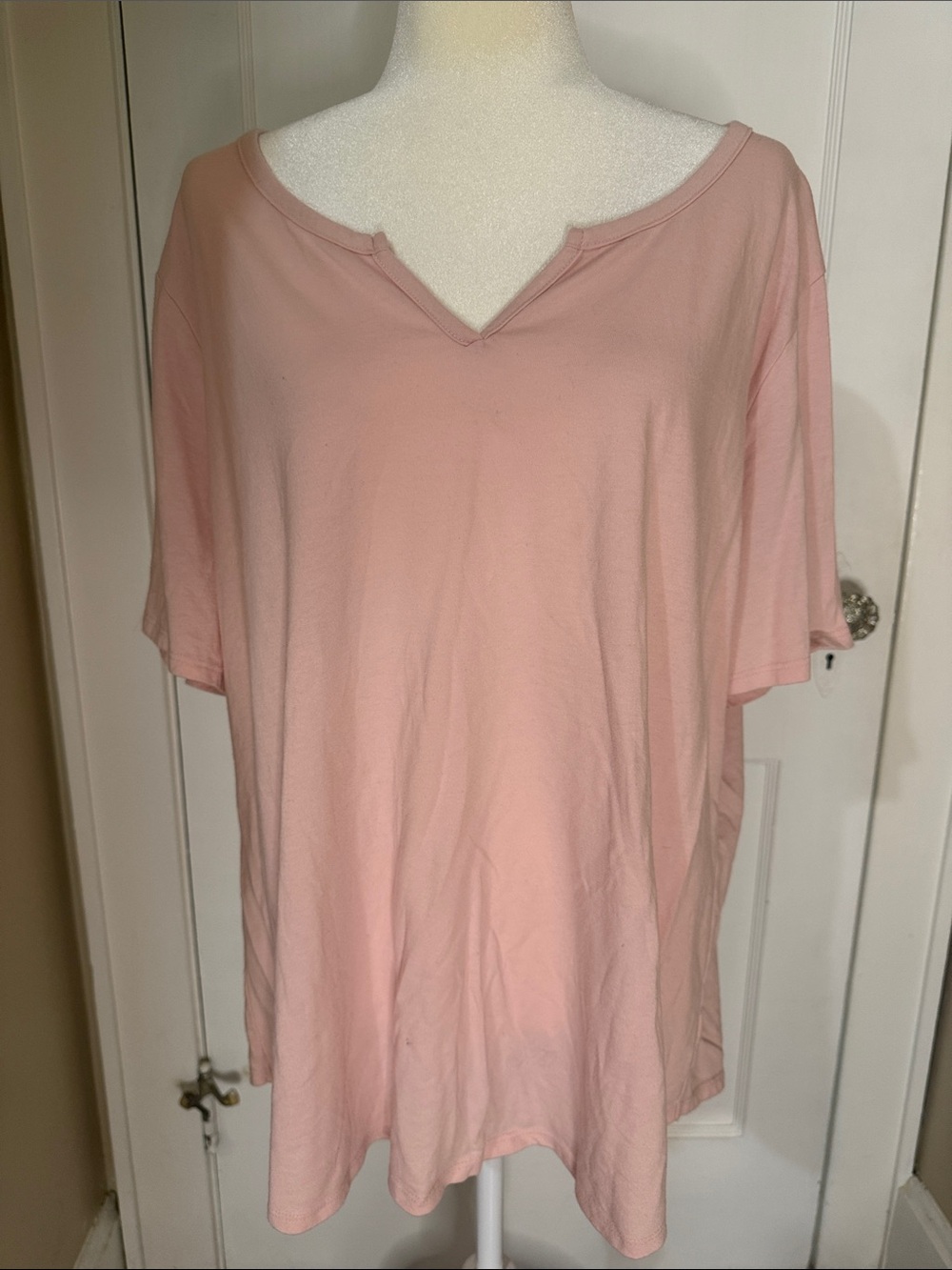 Terra & Sky Blush Pink V-Notch Short Sleeve Tee